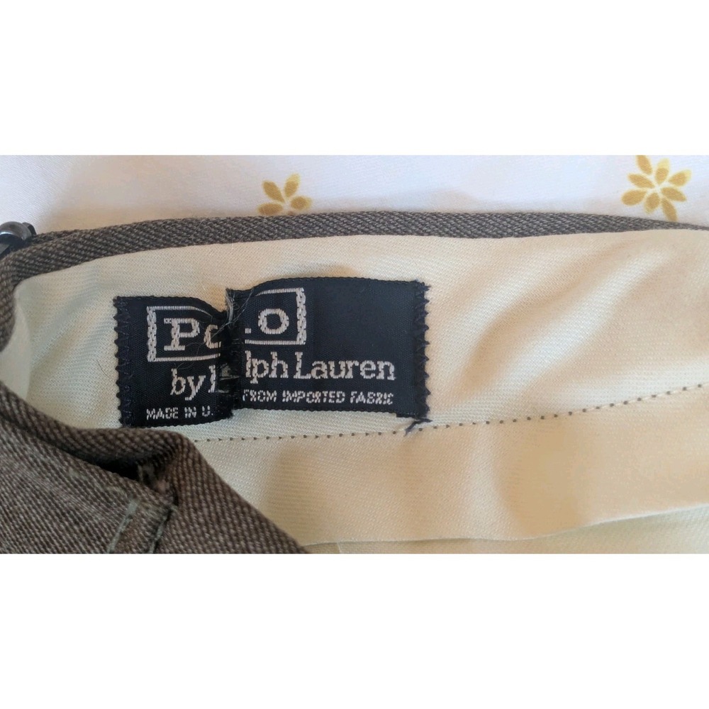 VTG POLO RALPH LAUREN 40x32 Wool Twill Pants Dbl Pleated OG Green Buckles USA - Picture 9 of 15